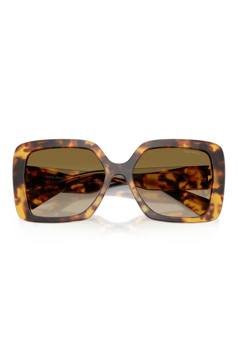 56mm Gradient Irregular Sunglasses, Alternate, color, HONEY HAVANA / BROWN GRADIENT