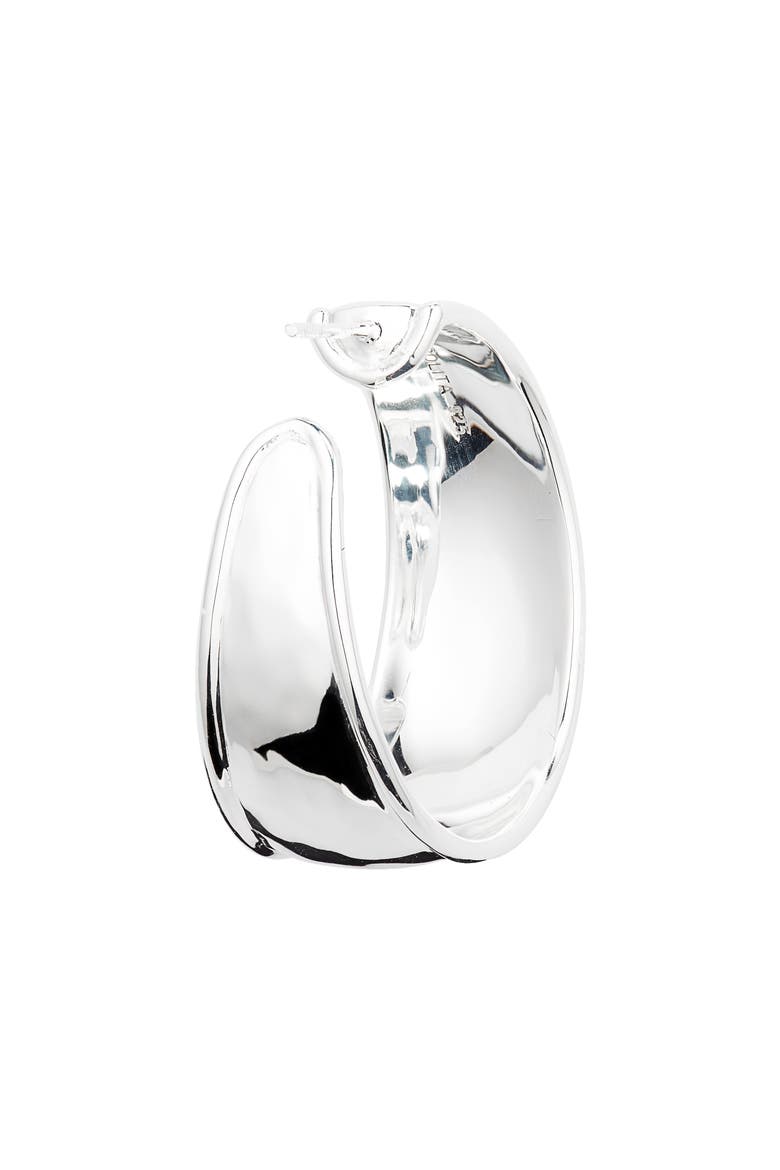 'Goddess' Rosé Hoop Earrings, Alternate, color, SILVER