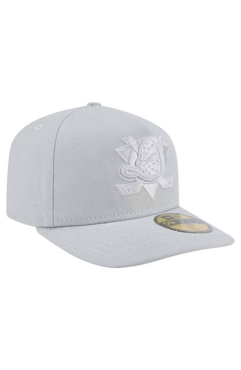 New Era Men's New Era Gray Anaheim Ducks Color Pack A-Frame 59FIFTY Fitted Hat, Alternate, color, 