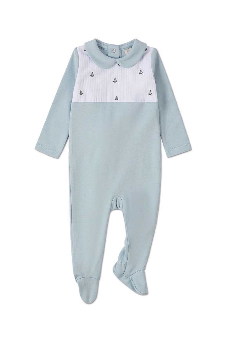 Baby Boys  Pintuck Cotton Footie, Main, color, Blue