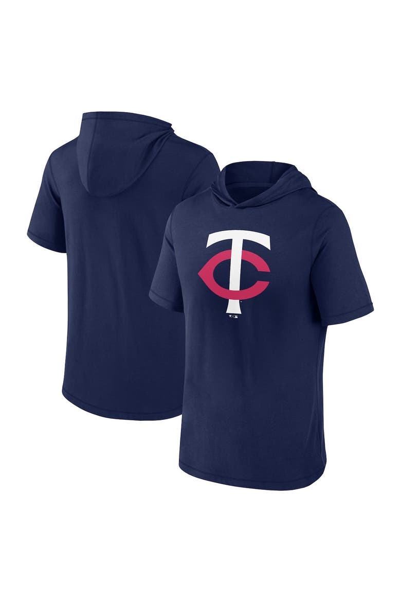 Men's Fanatics Branded Navy Minnesota Twins Short Sleeve Hoodie T-Shirt, Alternate, color, Navy