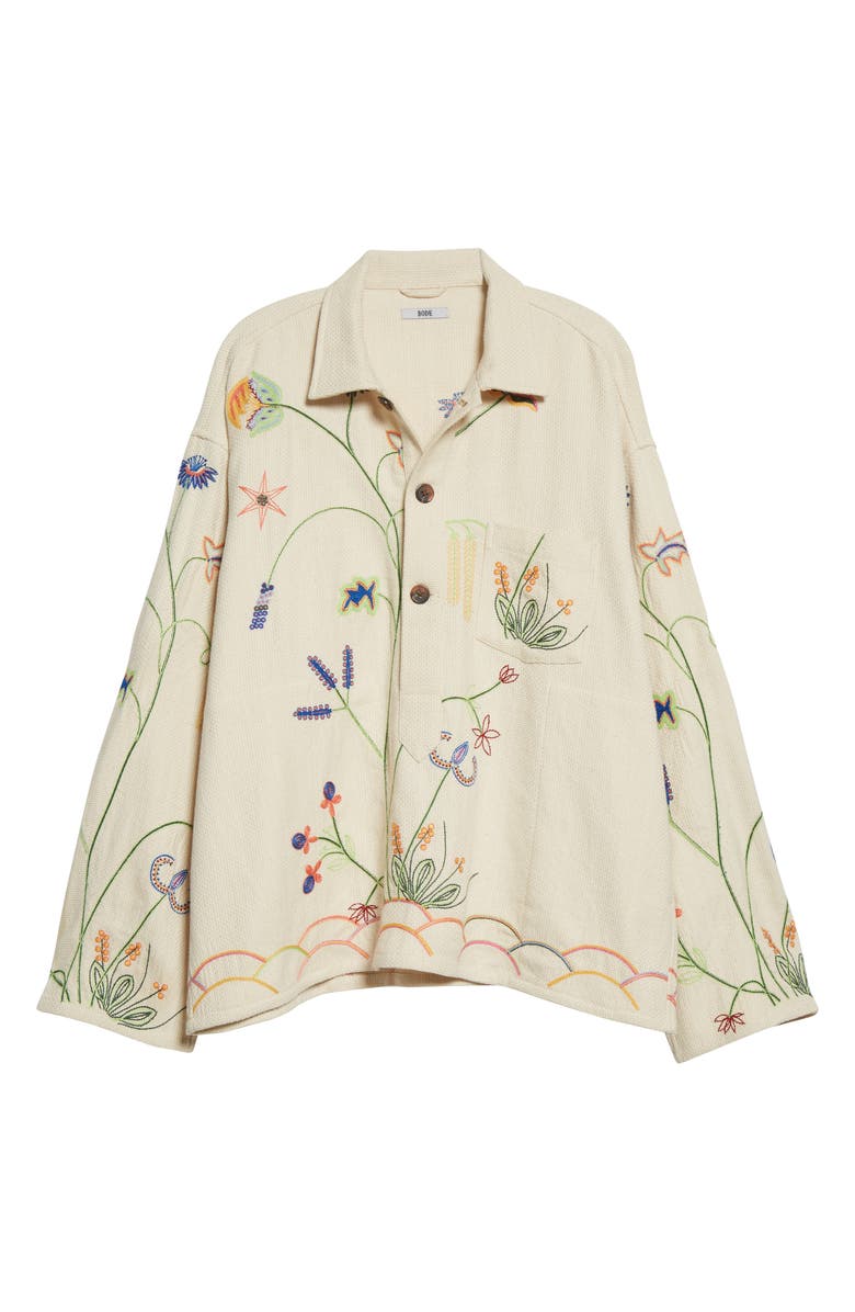 Bode Wildflower Embroidered Cotton Pullover, Alternate, color,