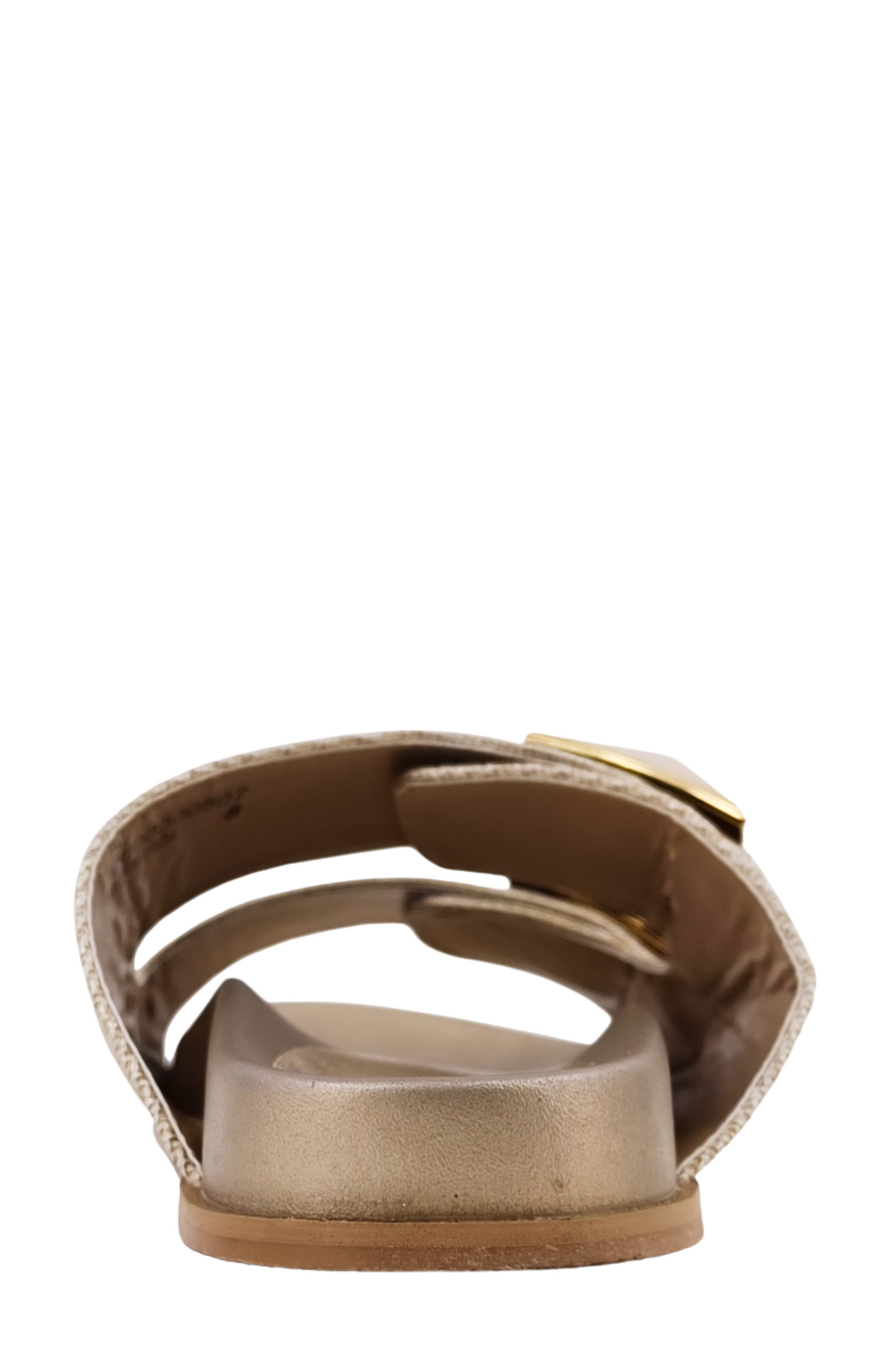 SHUSHOP Bernarda Studded Slide Sandal, Alternate, color, Gold Woven