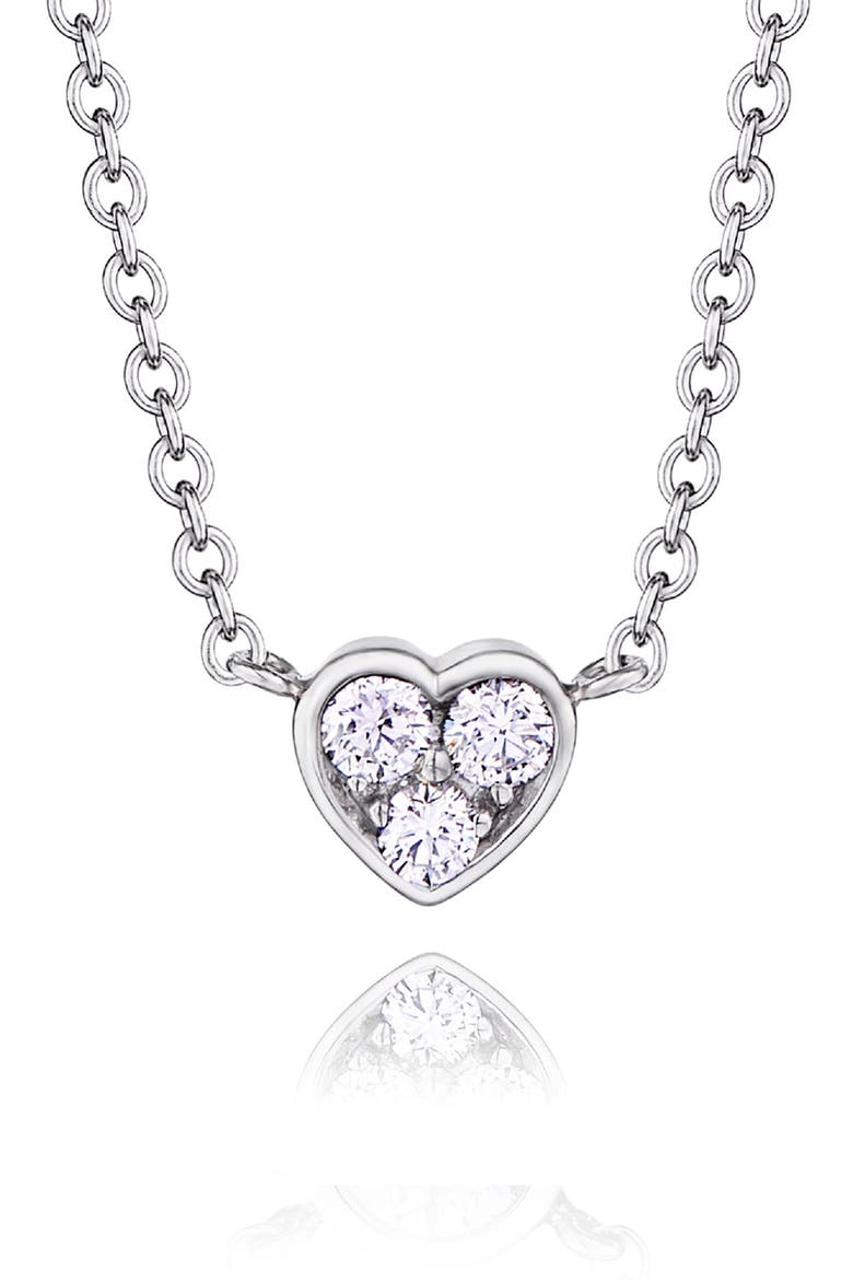Heart Pendant Necklace, Main, color, WHITE GOLD