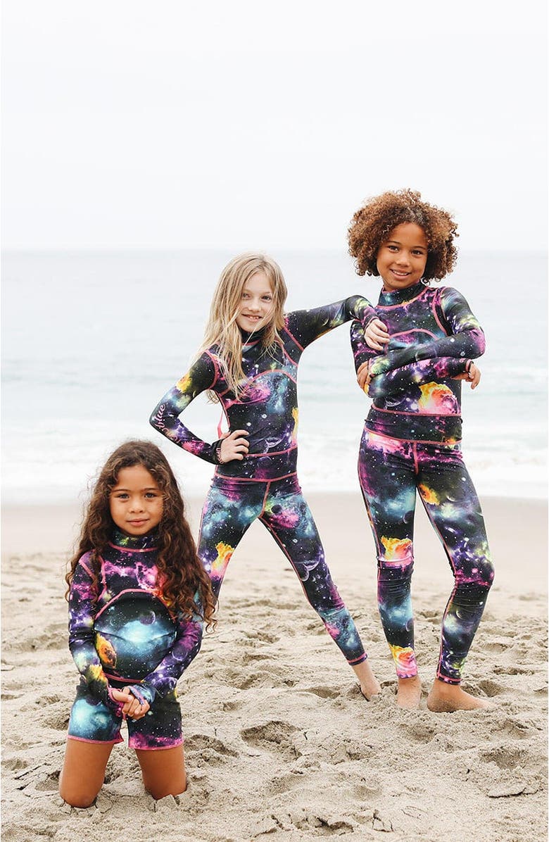 TUTUBLUE Girls' Full-Body One-Piece Swimsuit - UPF 50+, Alternate, color, Galaxy Nebula