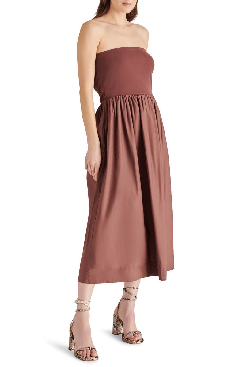 Steve Madden Lilad Strapless Midi Dress, Alternate, color, 