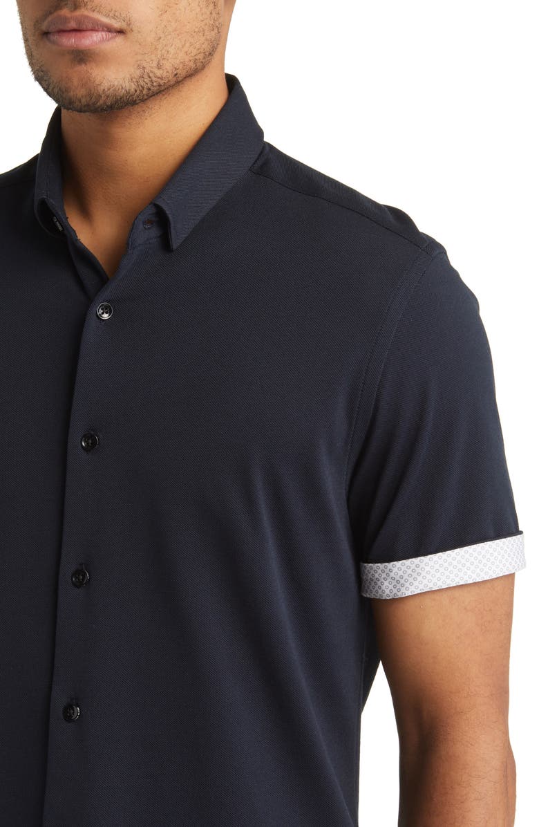 Stone Rose DRY TOUCH<sup>®</sup> Performance Piqué Knit Button-Up Shirt, Alternate, color, 