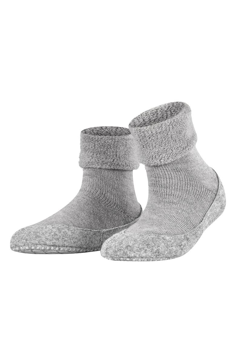 Falke Cosy Stretch Wool Slipper Socks, Main, color, Light Grey Mel