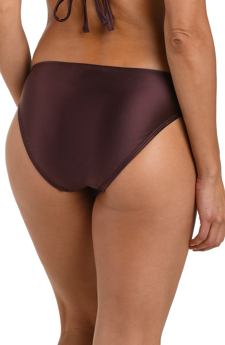 La Blanca Earth Hipster Bikini Bottoms, Alternate, color, Truffle