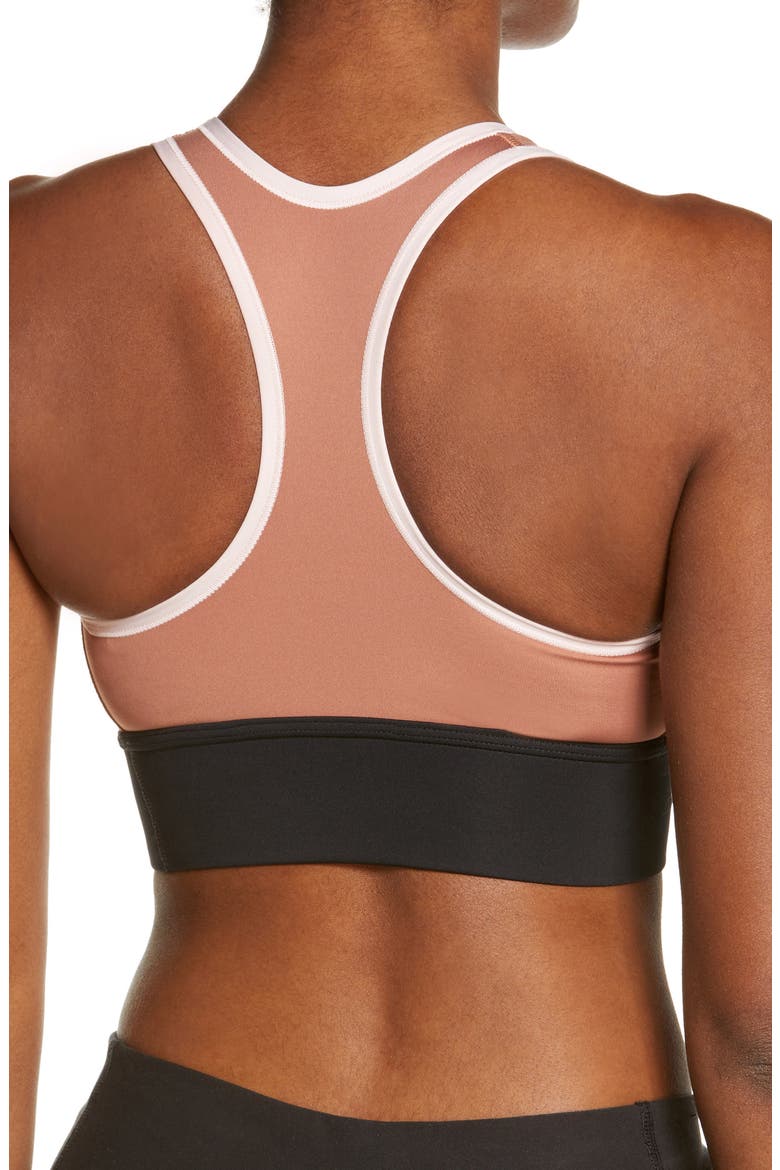 Dri-FIT Swoosh Padded Longline Sports Bra, Alternate, color, MINERAL CLAY/ ATMOSPHERE