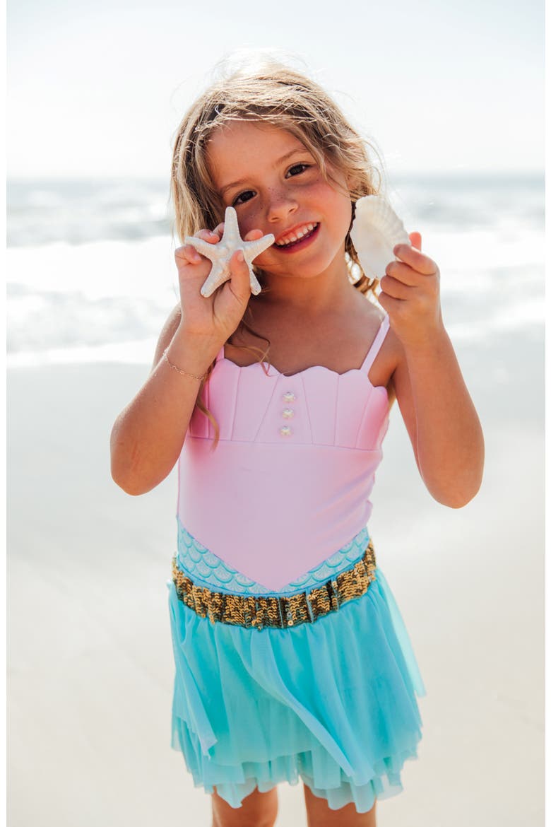 Kids' Sea Princess Tulle Skirt, Alternate, color, AQUA CRYSTAL