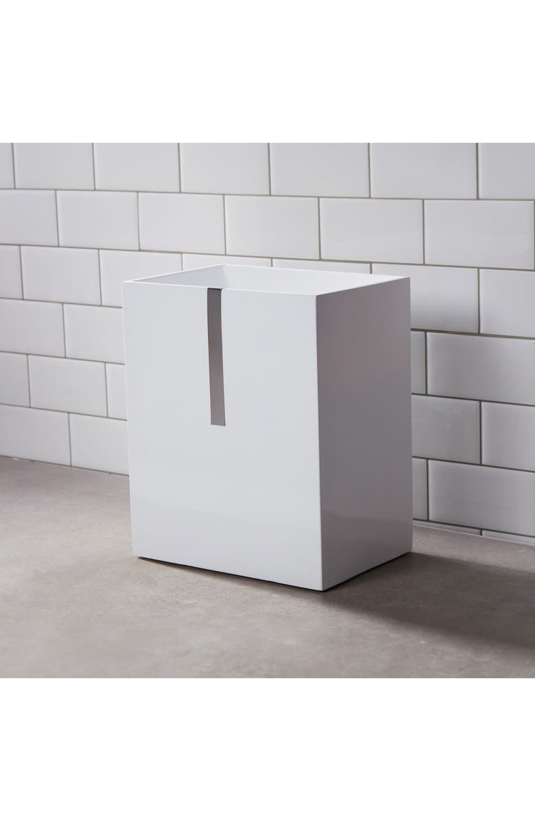 ROSELLI TRADING COMPANY Houston Street Wastebasket, Alternate, color, White