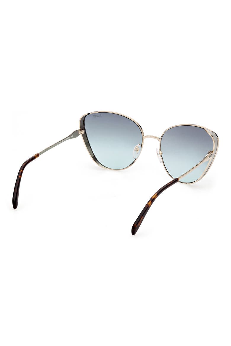 61mm Cat Eye Sunglasses, Alternate, color, GOLD / GRADIENT SMOKE