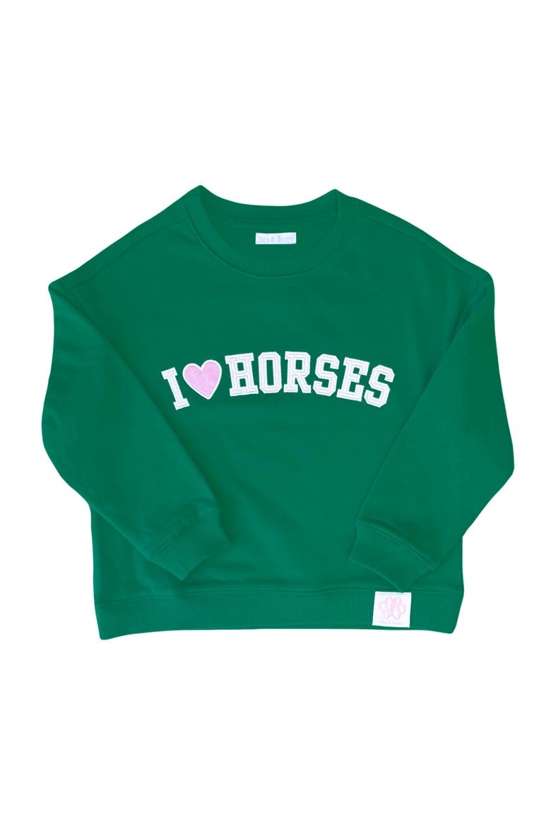 I Heart Horses Sweatshirt, Main, color, Green