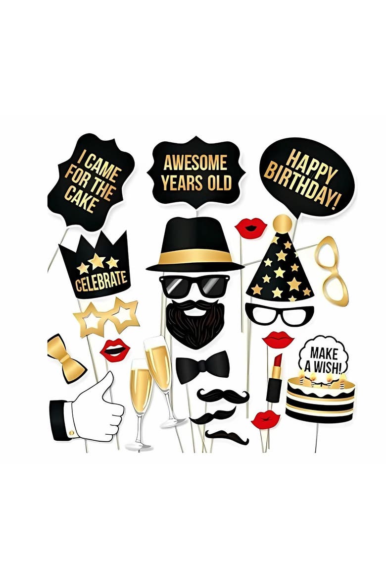 Photo Booth Props for Bachelorette Parties, Bridal Showers, and More!, Main, color, Black