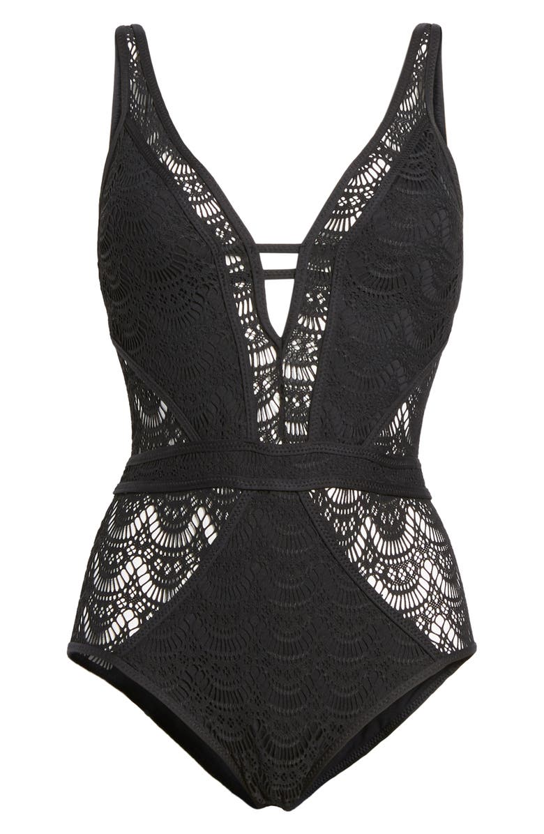 Becca Show & Tell One-Piece Swimsuit, Alternate, color, 