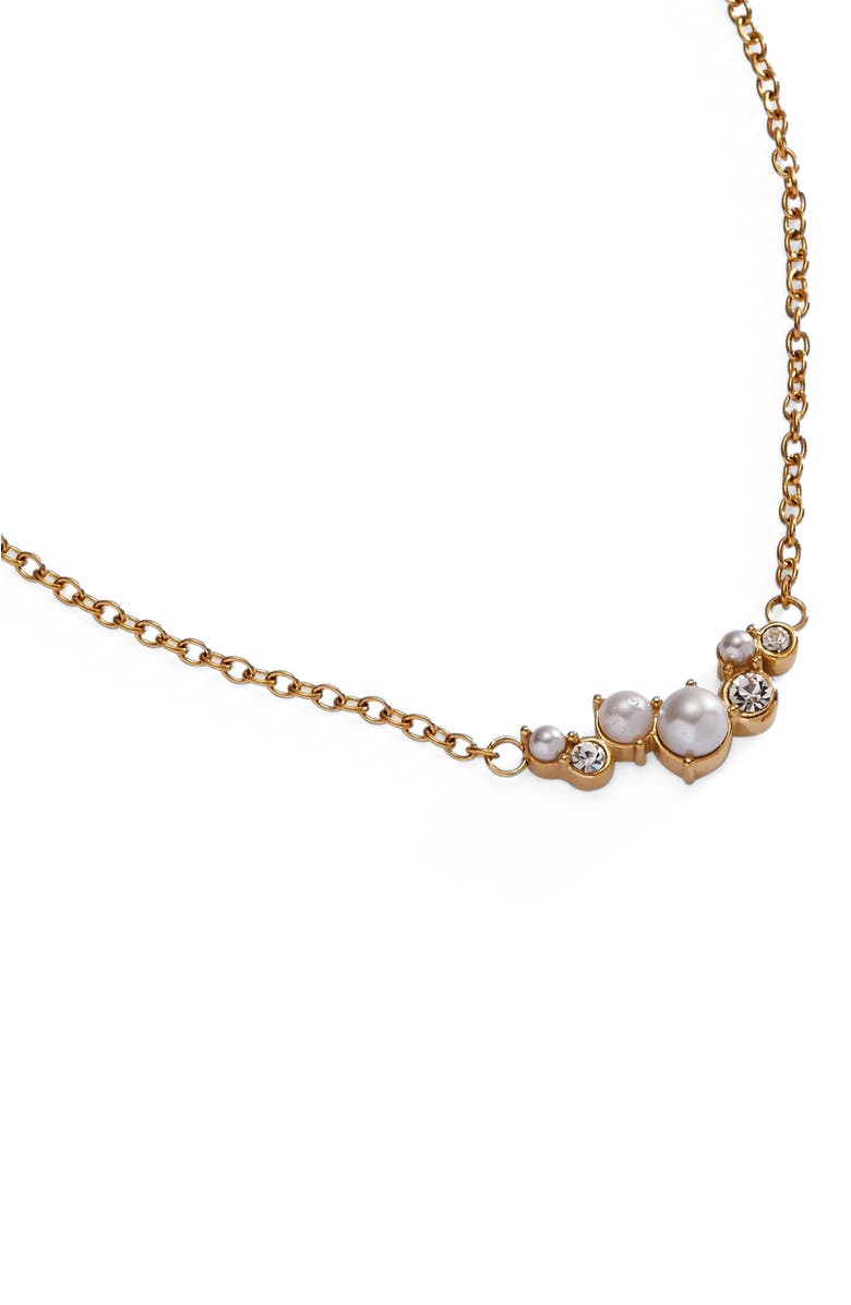 Alex and Ani Pear and Crystal Inline Necklace, Alternate, color, Pearl