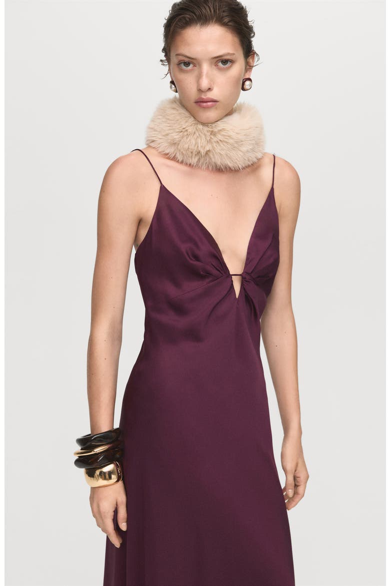 Sleeveless Satin Maxi Dress, Alternate, color, WINE
