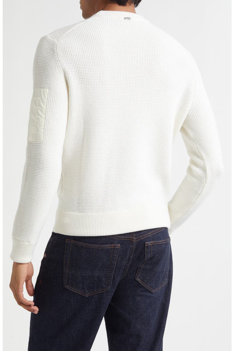 Waffle Stitch Merino Wool Sweater, Alternate, color, WHITE
