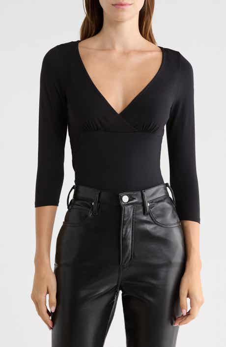 Surplice Three-Quarter Sleeve Top