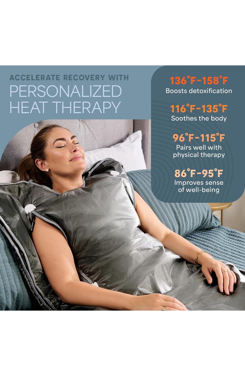 Lifepro BioRemedy Infrared Sauna Blanket Portable Full Body Detox & Relaxation, Alternate, color, Regular Grey