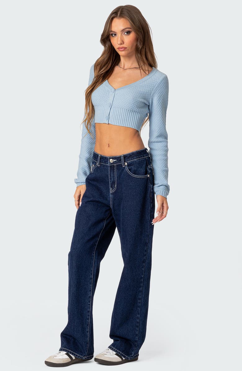 EDIKTED V-Neck Crop Cardigan, Alternate, color, 