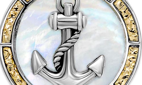 Samuel B. Sterling Silver & 18k Gold Mother-of-pearl Anchor Pendant In White