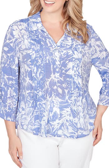 Ruby Rd. Ruby Rd Print Collared Top