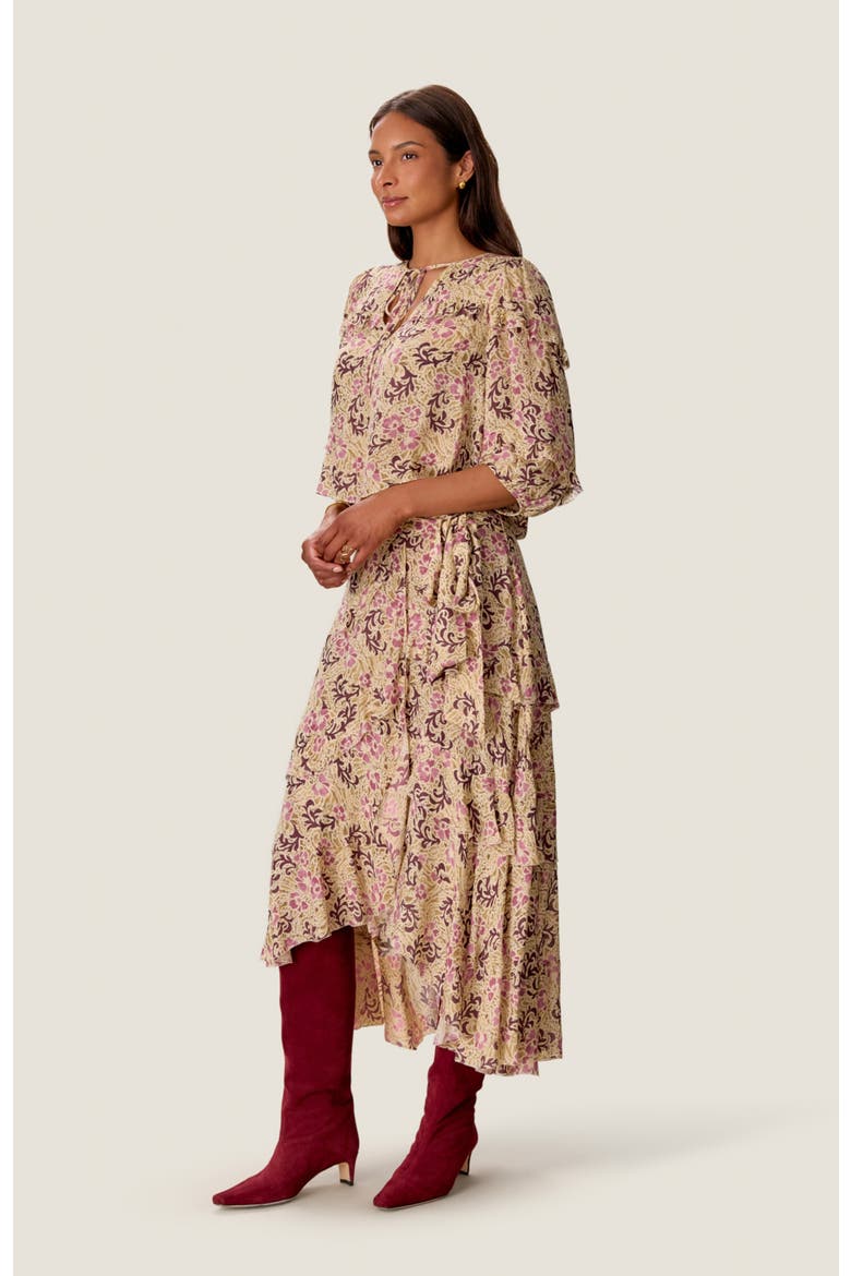 Rae Ruffle Wrap Skirt, Alternate, color, Alabaster Multi