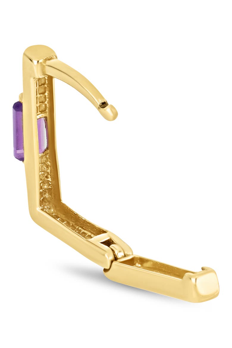 Baguette Stone Huggie Hoop Earrings, Alternate, color, 14KY