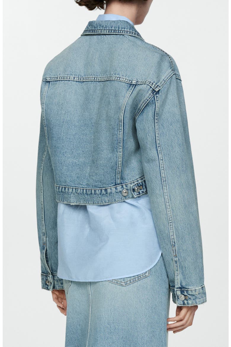 Crop Denim Trucker Jacket, Alternate, color, MEDIUM BLUE