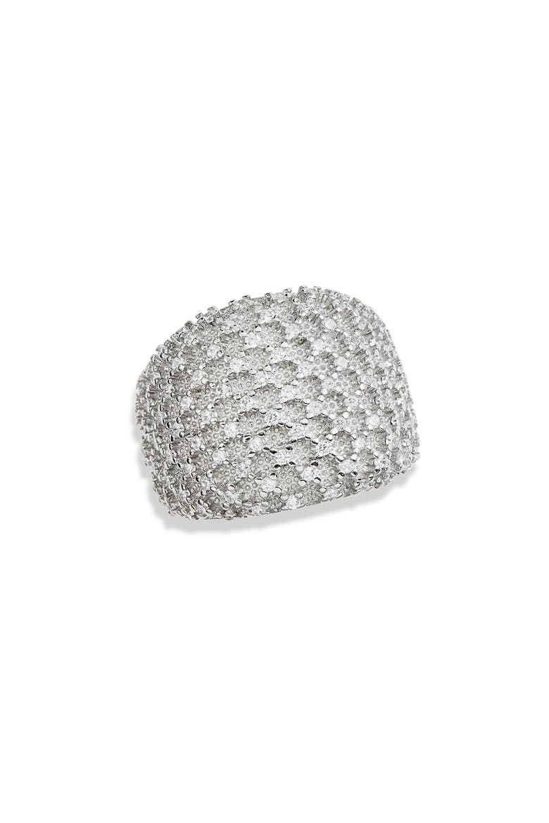 Bombay Sterling Silver Pavé Cubic Zirconia Ring, Main, color, WHITE