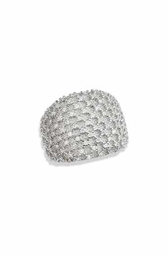 SAVVY CIE JEWELS Bombay Sterling Silver Pavé Cubic Zirconia Ring