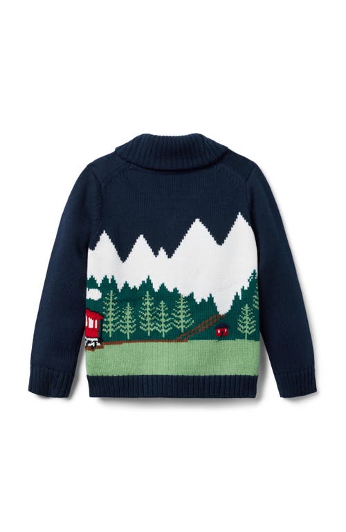 Janie And Jack The Train Cardigan In Multi