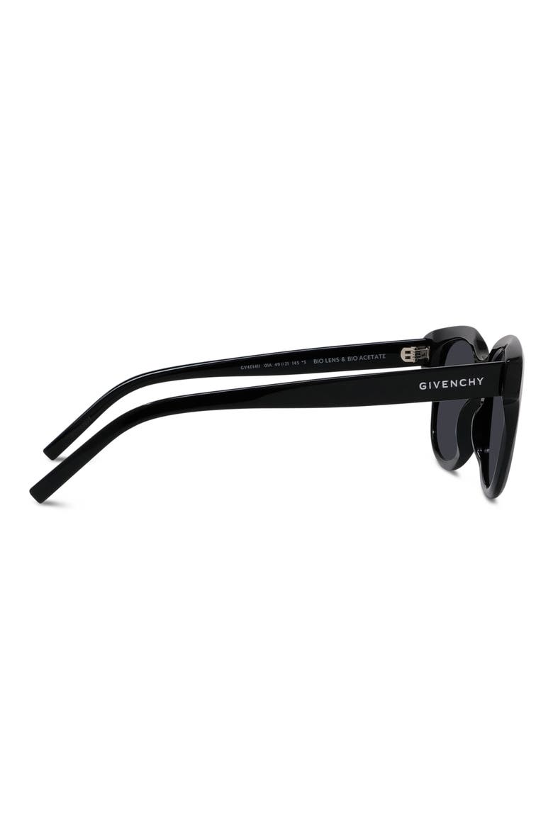 49mm City Geometric Sunglasses, Alternate, color, SHINY BLACK / SMOKE
