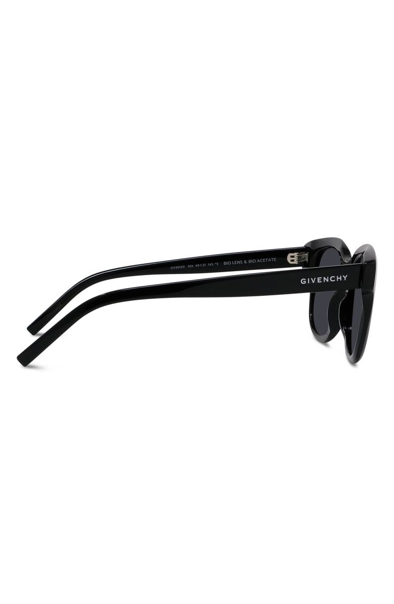 Givenchy 49mm City Geometric Sunglasses, Alternate, color, Shiny Black / Smoke