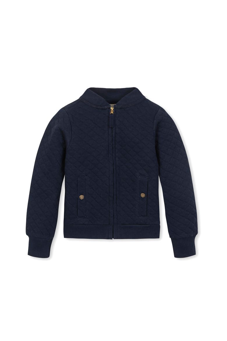 Kids' Quilted Zip-Up Bomber Jacket, Main, color, Navy Quilted