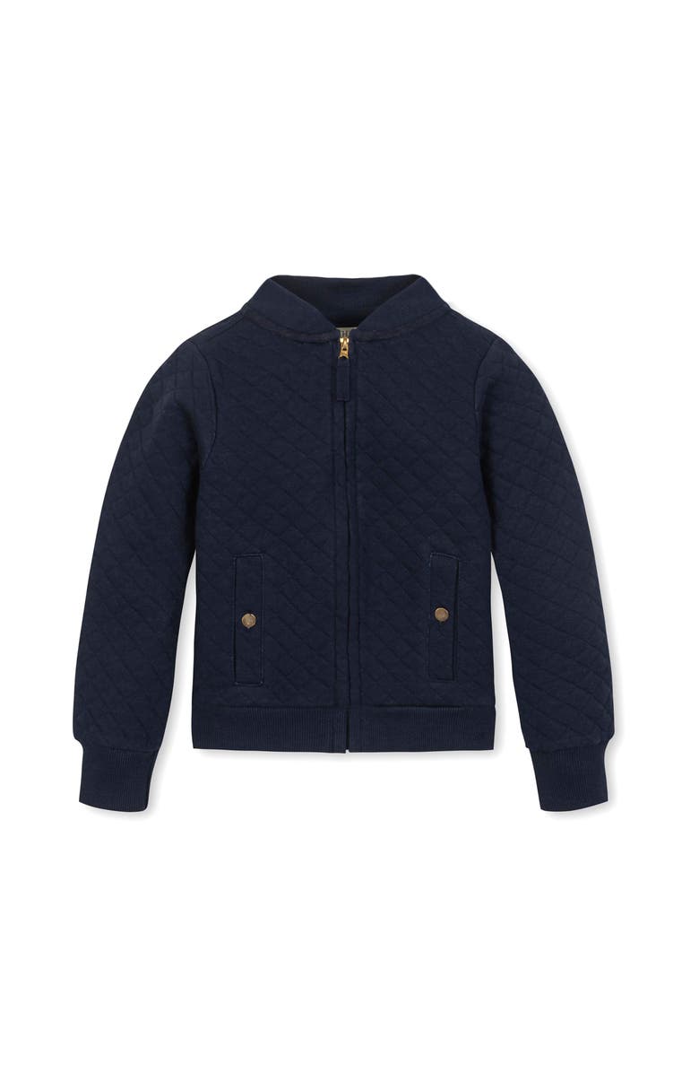 Hope & Henry Kids' Quilted Zip-Up Bomber Jacket, Main, color, Navy Quilted
