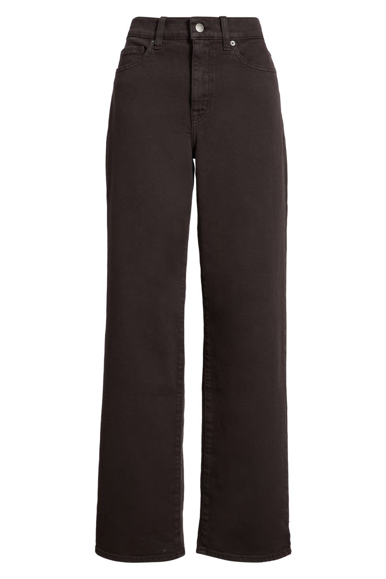 High Waist Straight Leg Jeans, Alternate, color, BROWN COFFEE