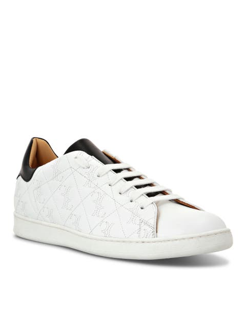 Quilted Logo Leather Low-top Sneakers Men