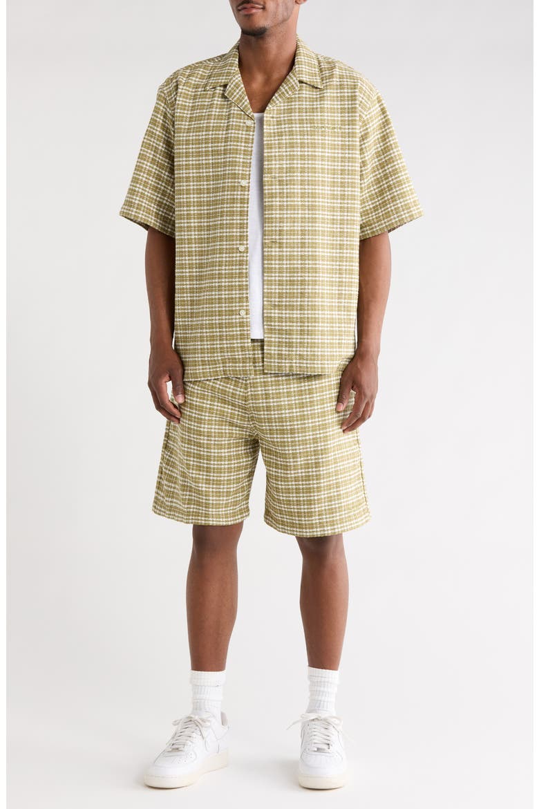 Kander Plaid Cotton Button-Up Bowling Shirt, Alternate, color, KANDER CHECK, SNAKE