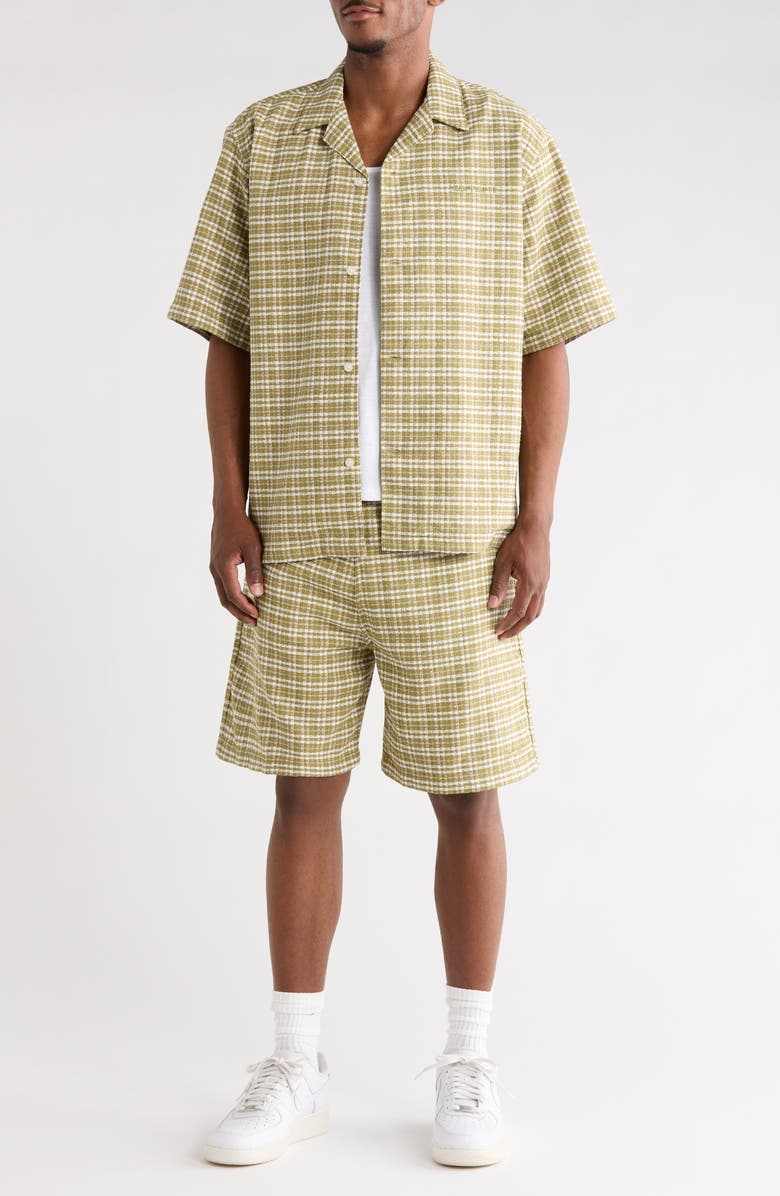 Carhartt Work In Progress Kander Plaid Cotton Shorts, Alternate, color, Kander Check, Snake