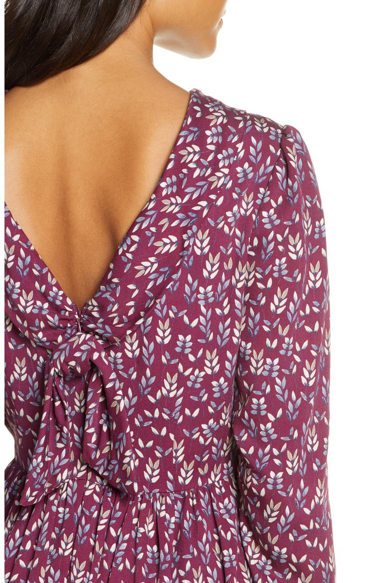 Beth V-Back Dress (Nordstrom Exclusive), Alternate, color, WINE/ BLUE