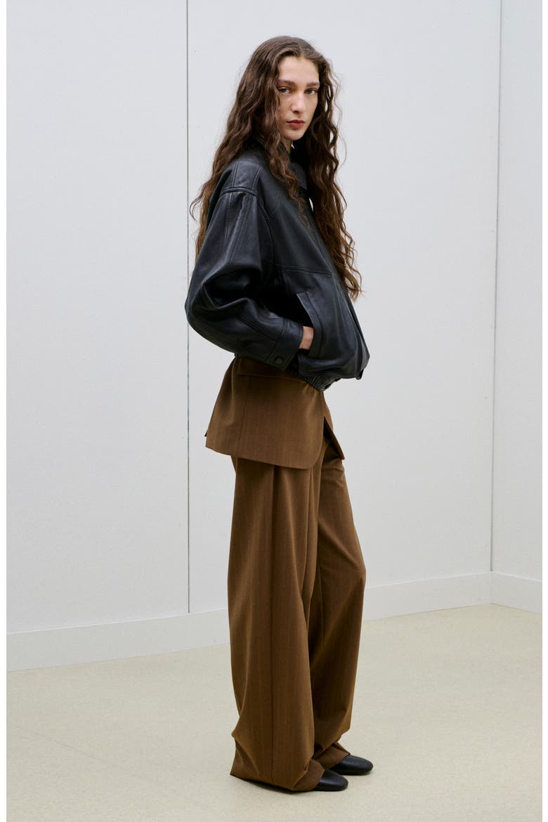 Pantalon Systeck Pleated Wide Leg Pants, Alternate, color, CARAMEL