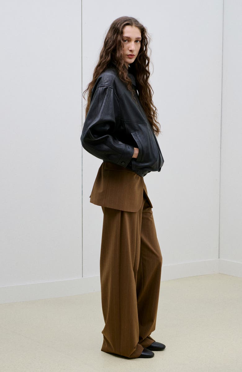 MANGO Pantalon Systeck Pleated Wide Leg Pants, Alternate, color, Caramel