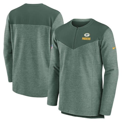 Men's Nike Green Green Bay Packers Sideline Lockup Performance Quarter-Zip Top