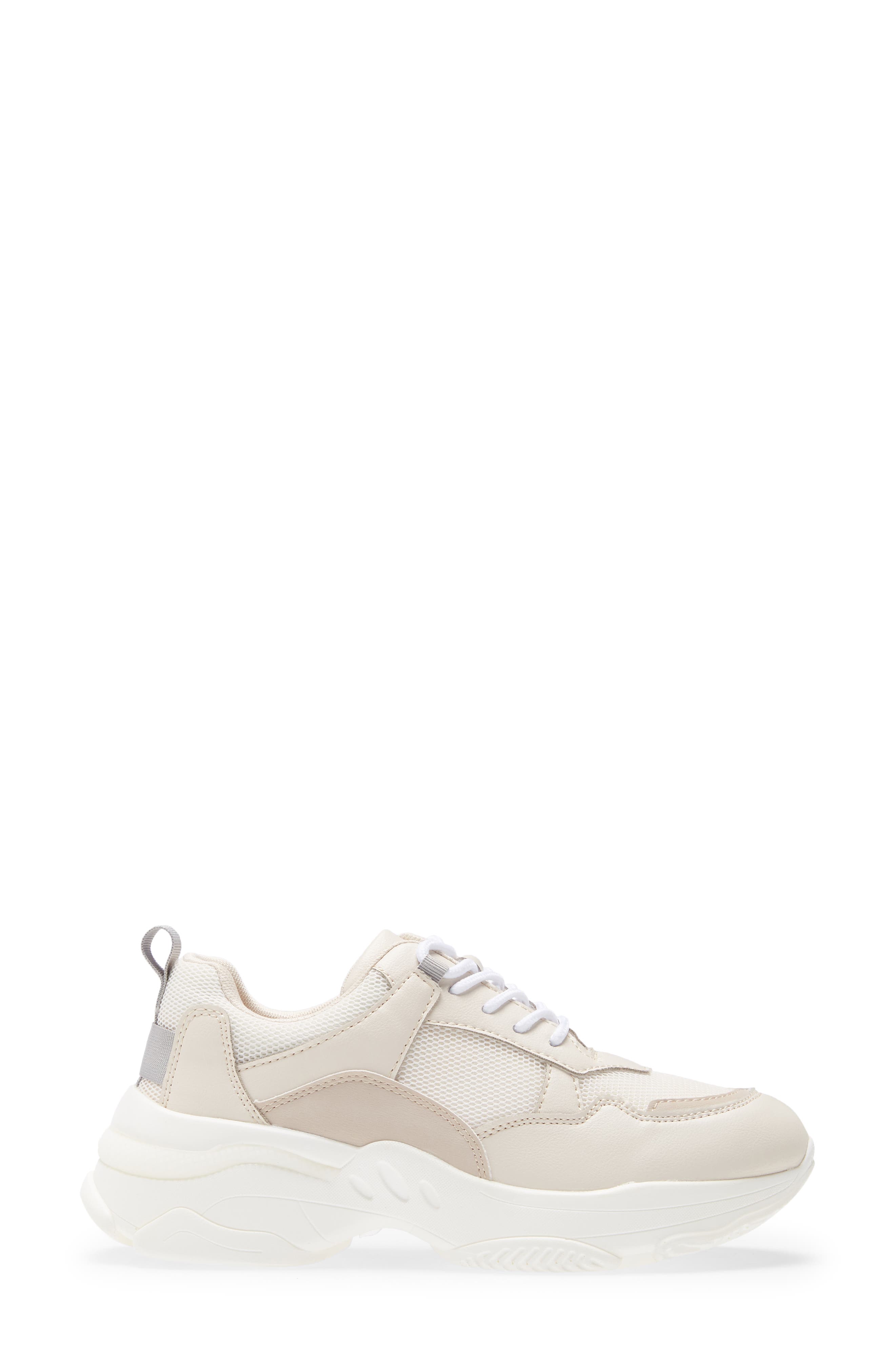 Stassi Chunky Sneaker, Alternate, color, BEIGE LEATHER