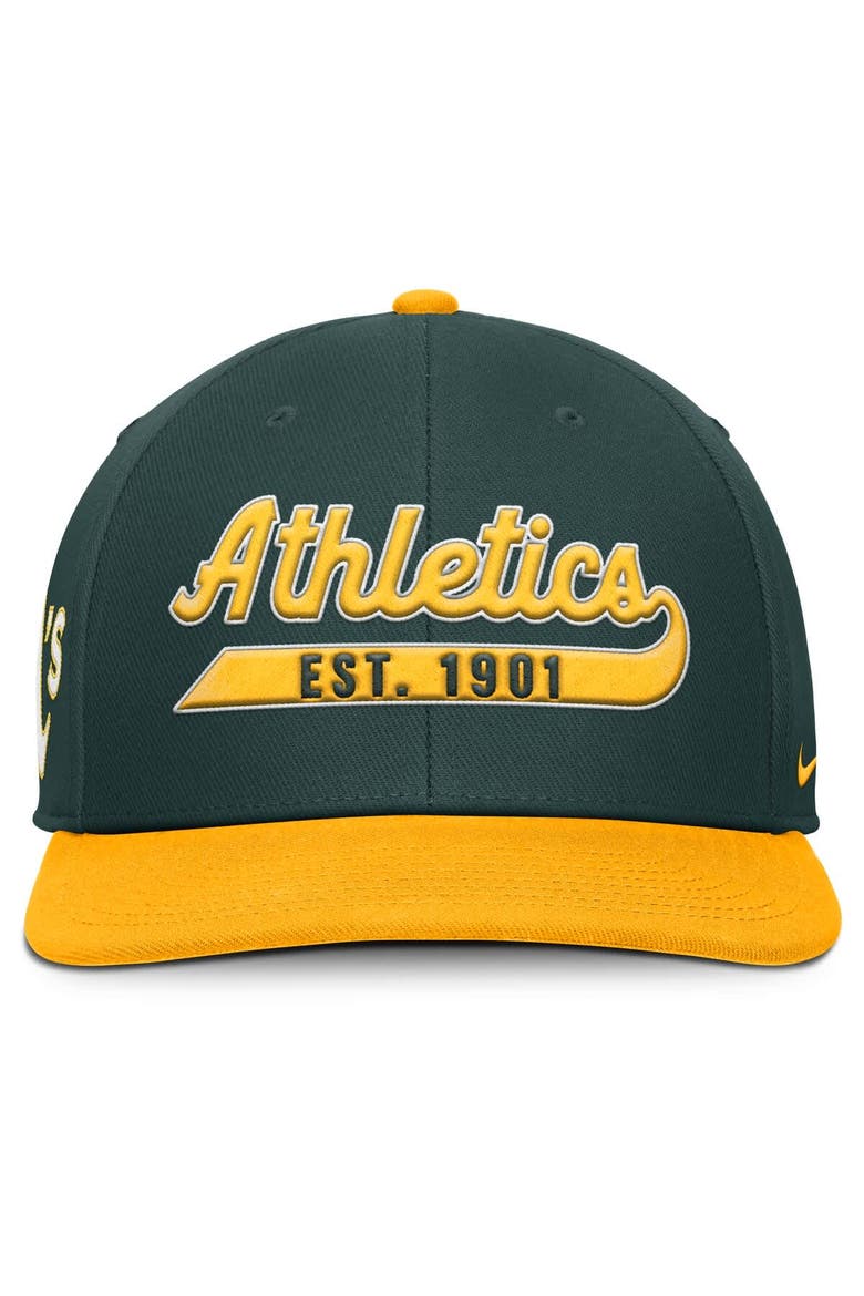 Men's Nike Green/Gold Athletics Pro Performance Snapback Hat, Alternate, color, Green