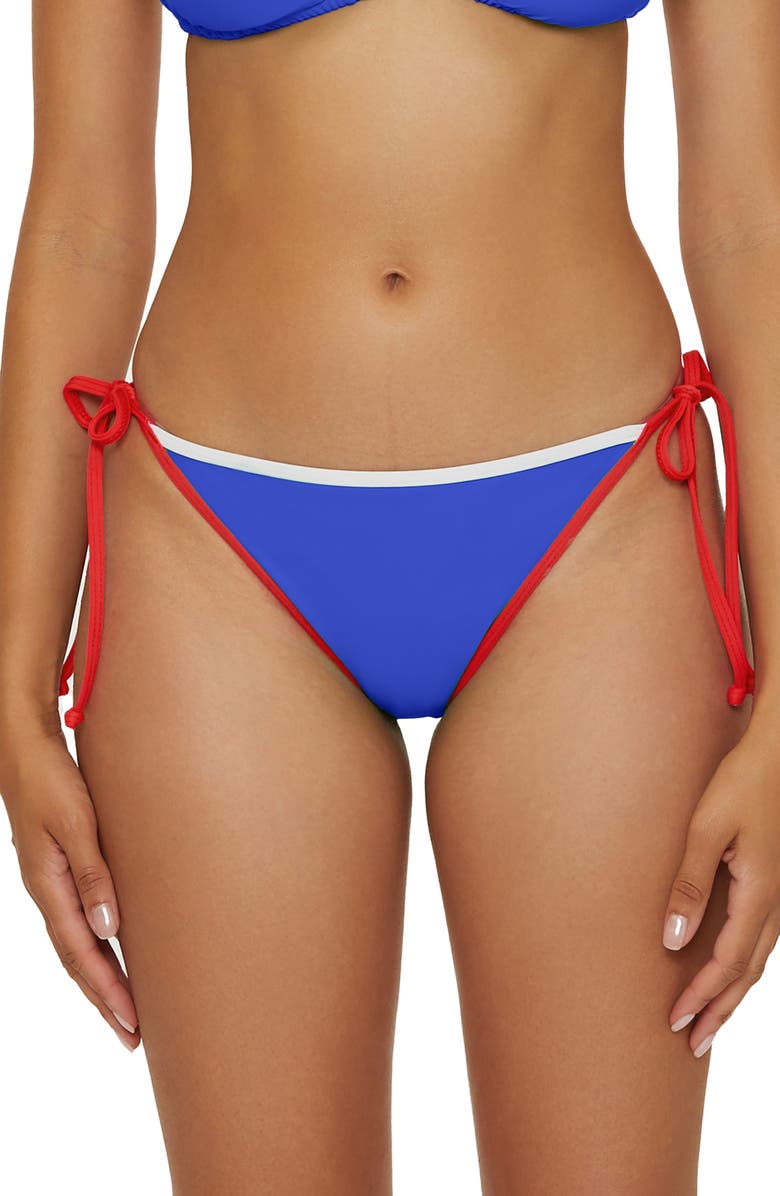 BCA by Rebecca Virtue Block Party Side Tie Bikini Bottoms, Main, color, True Blue