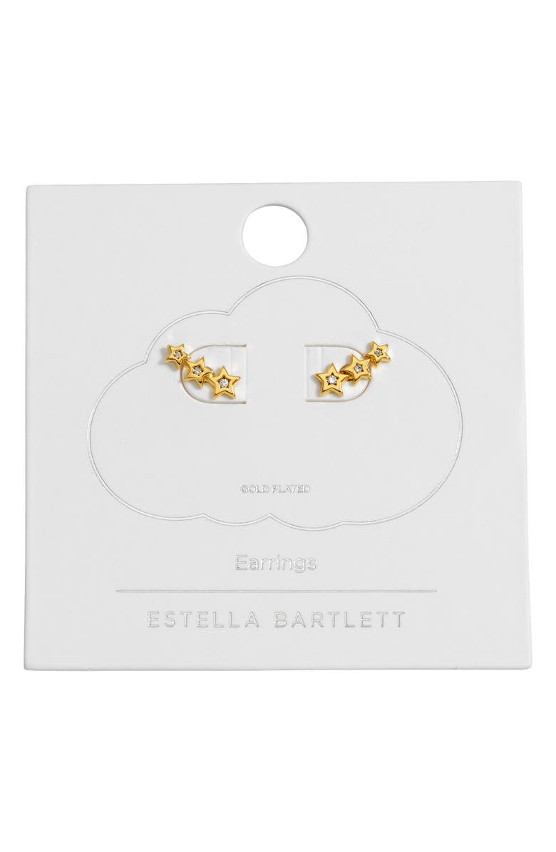 Estella Bartlett Cubic Zirconia Star Ear Crawler Earrings, Main, color, 